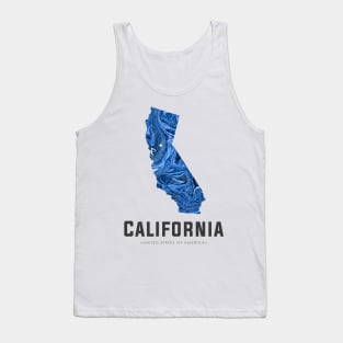 California state map abstract blue Tank Top